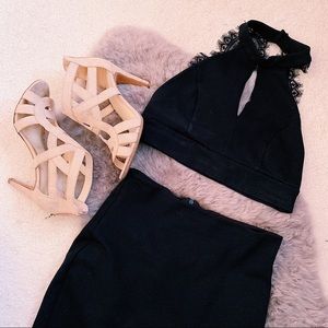 black two piece lulus bodycon mini dress